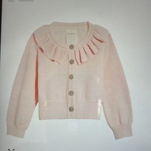 Baby Girl Ruffle Neck Cardigan Sweater Size 12 Months